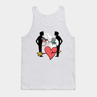 Passionate wedding dress and boys in profile Tank Top